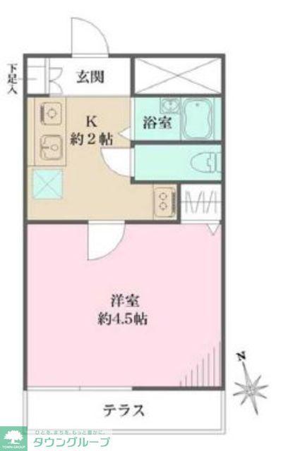 グリーンタウン5(1K/1階)の間取り写真