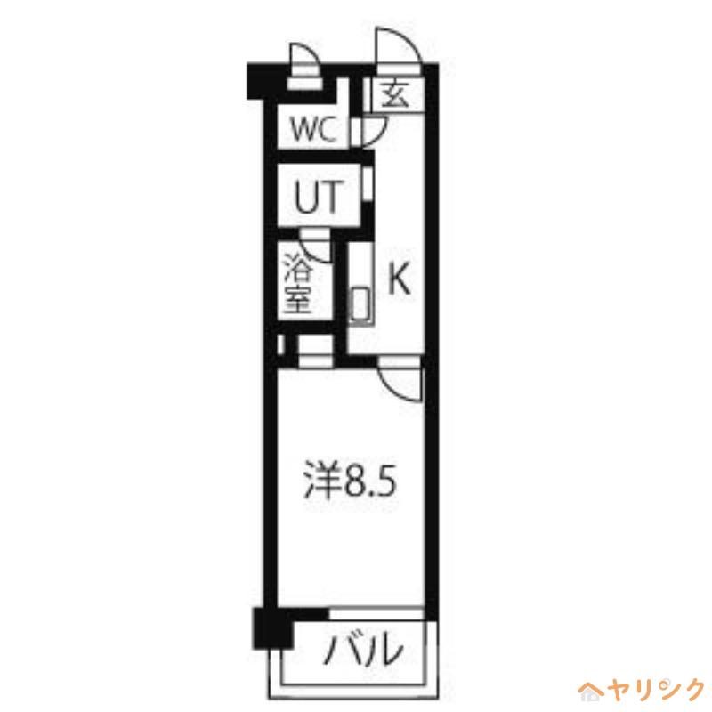 アルカディアVIII(1K/2階)の間取り写真