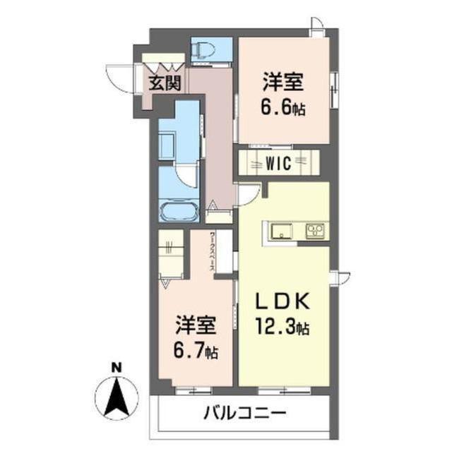 グランドールいずみ野(2LDK/1階)の間取り写真