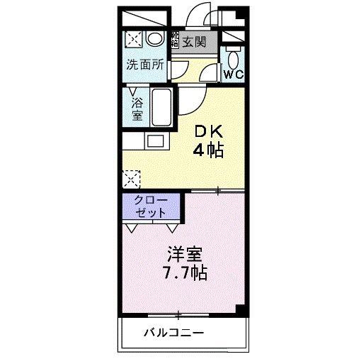 ガーデンホーム21(1DK/2階)の間取り写真