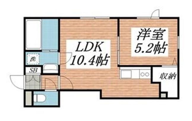 シャングリラ恵み野(1LDK/2階)の間取り写真