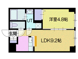 サンシティーI(1LDK/4階)の間取り写真