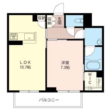 リラフォート(1LDK/3階)の間取り写真
