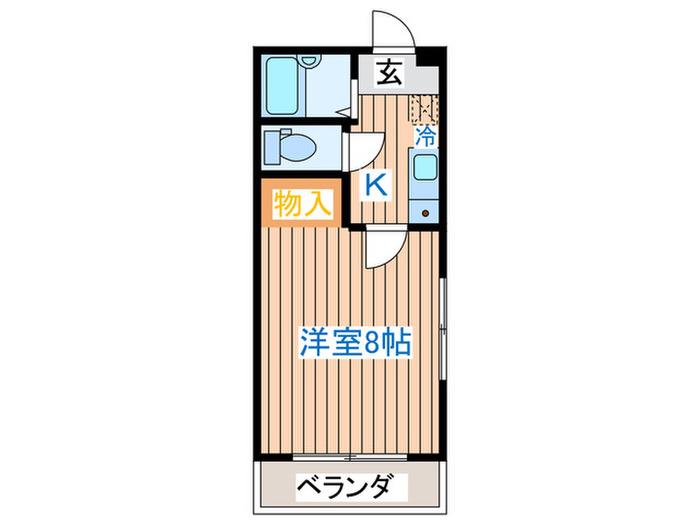 シャルム長町南(1K/1階)の間取り写真