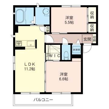 ルナ・デ・ミエール(2LDK/3階)の間取り写真