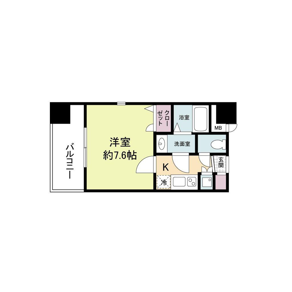 エルフィナ上呉服町(1K/7階)の間取り写真
