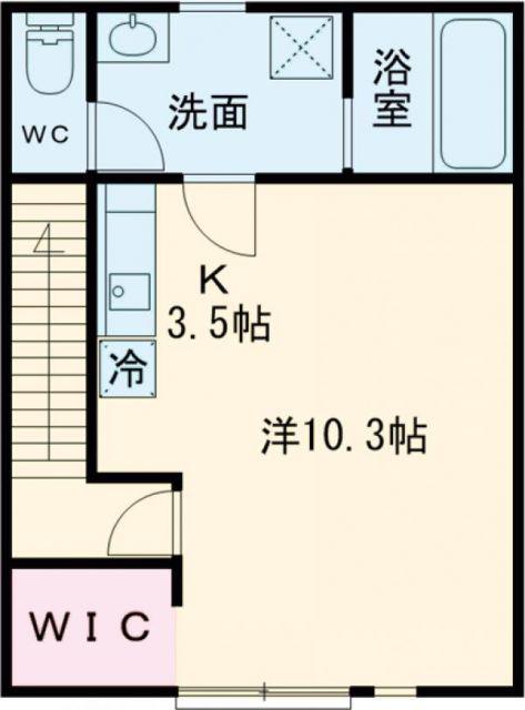 ルポマミ(ワンルーム/2階)の間取り写真