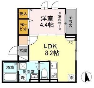 メゾンスピカ(1LDK/2階)の間取り写真