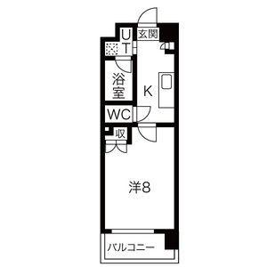 シティライフ明が丘(1K/4階)の間取り写真
