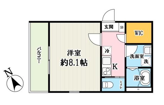 キャメル新座野火止B棟(1K/3階)の間取り写真