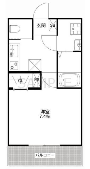 MQUARTO淵野辺共和(1K/3階)の間取り写真