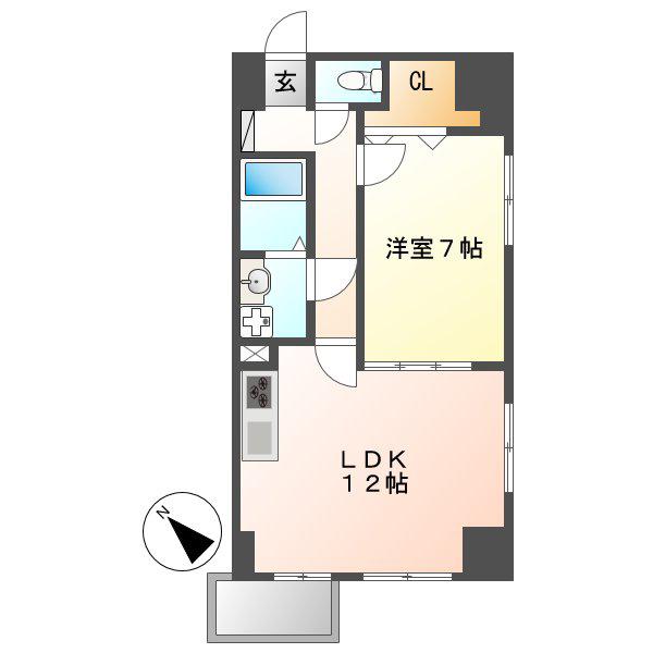 W HOUSE(1LDK/7階)の間取り写真