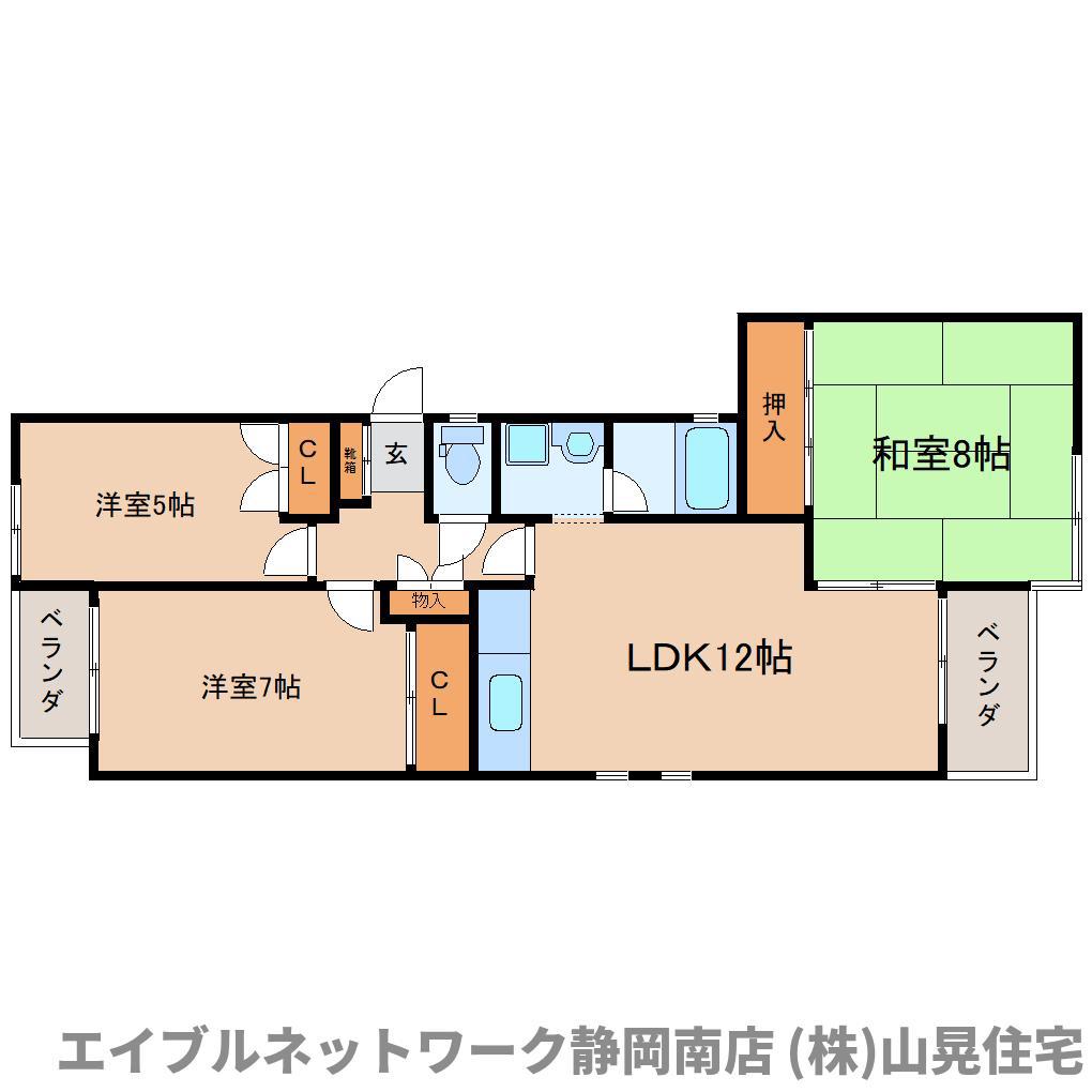 アバンギャルド秋(3LDK/3階)の間取り写真