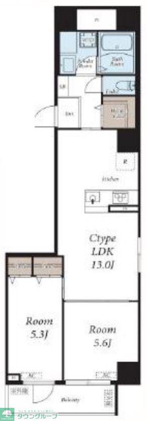 石見ビル(2LDK/7階)の間取り写真
