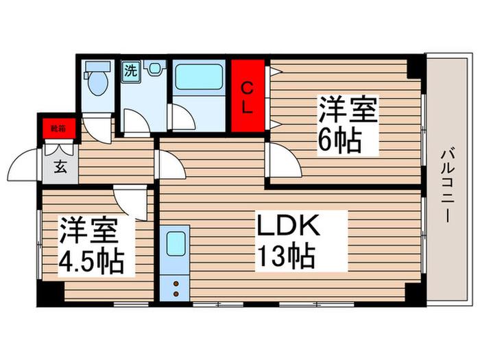 スライヴ21(2LDK/4階)の間取り写真