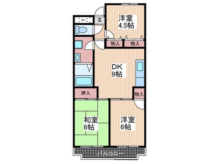 ファーレ高須(3DK/4階)の間取り写真