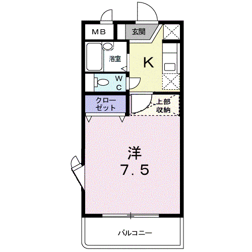 GRACEONE(1K/4階)の間取り写真