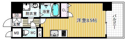 エスリード梅田西第5(ワンルーム/7階)の間取り写真