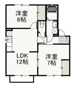 ダイニサンシャインA(2LDK/2階)の間取り写真