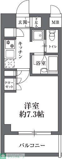 HF駒沢公園レジデンス(1K/3階)の間取り写真