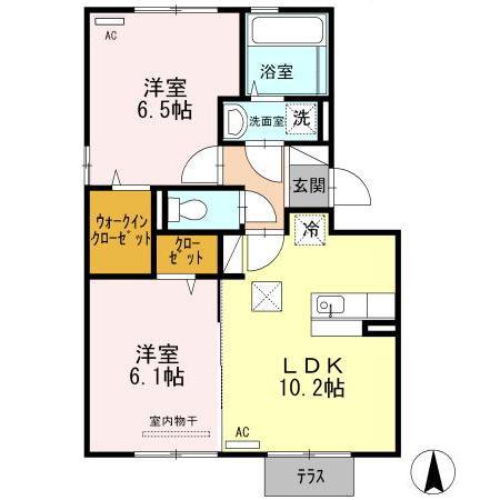 ブリランテ(2LDK/1階)の間取り写真