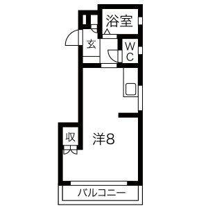 ハイツ牧の原(ワンルーム/1階)の間取り写真