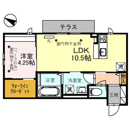 ラムーネKAGA(1LDK/1階)の間取り写真