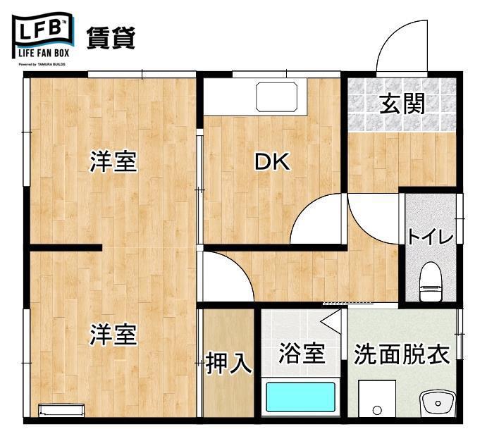 吉村アパート(1DK/2階)の間取り写真