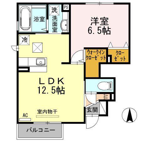 パレスセジュールA(1LDK/1階)の間取り写真