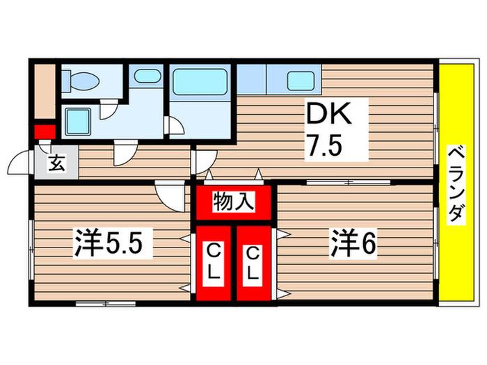 吉田ビル(2DK/3階)の間取り写真