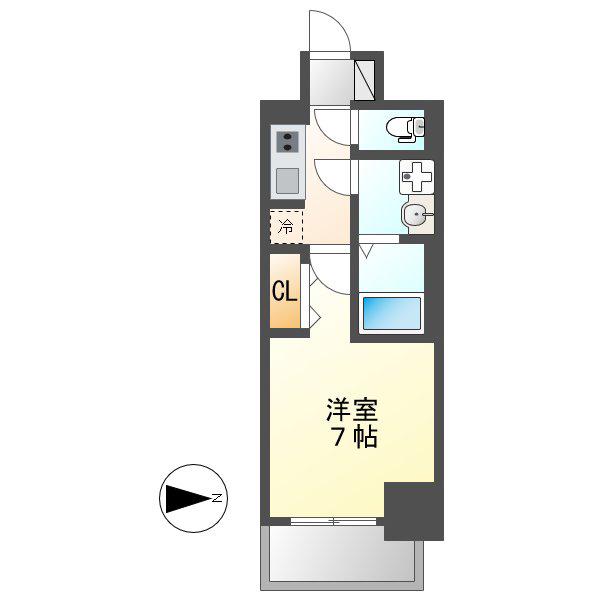 S-RESIDENCE鶴舞駅前(1K/9階)の間取り写真