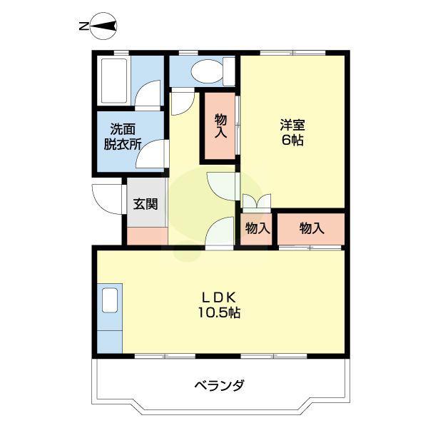 COTE DE ORANGE(1LDK/1階)の間取り写真