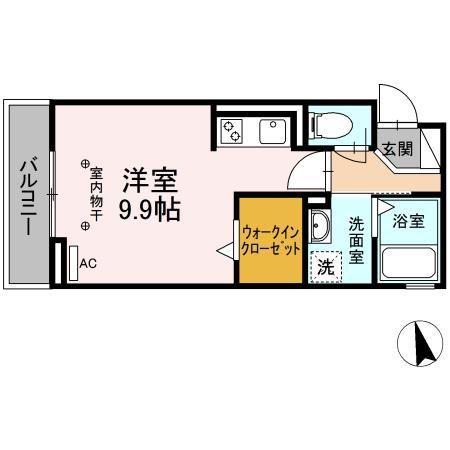 EXCEL21 VI(ワンルーム/3階)の間取り写真
