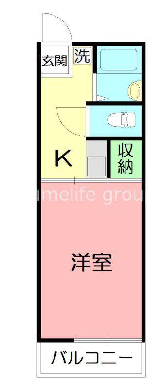 ドリームハイツA(1K/1階)の間取り写真