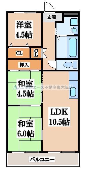 デイグランロイヤルヴィラ(3LDK/11階)の間取り写真