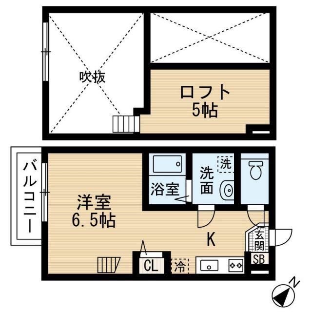 フェニックス宿院(ワンルーム/2階)の間取り写真