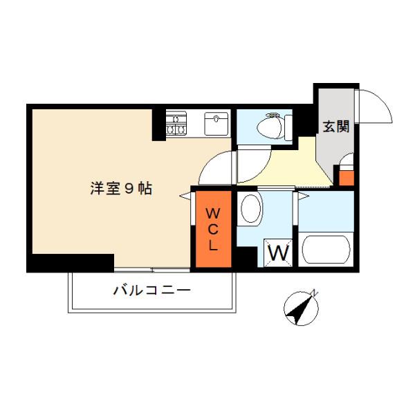 LEONE(ワンルーム/3階)の間取り写真