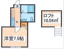 LUNARIS EBINA(1K/2階)の間取り写真