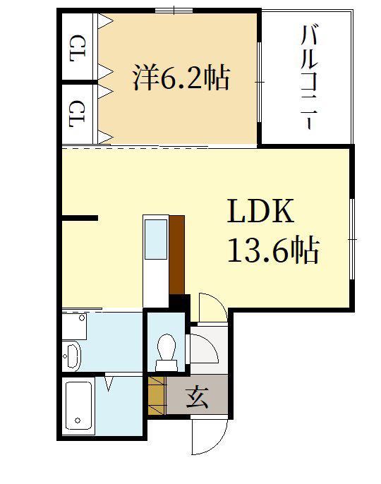 EVER HOMES 京都駅南(1LDK/3階)の間取り写真
