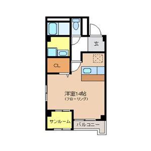 ファイブシティ(ワンルーム/9階)の間取り写真