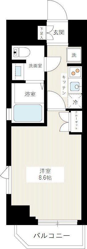 AZEST中野新橋(1K/11階)の間取り写真