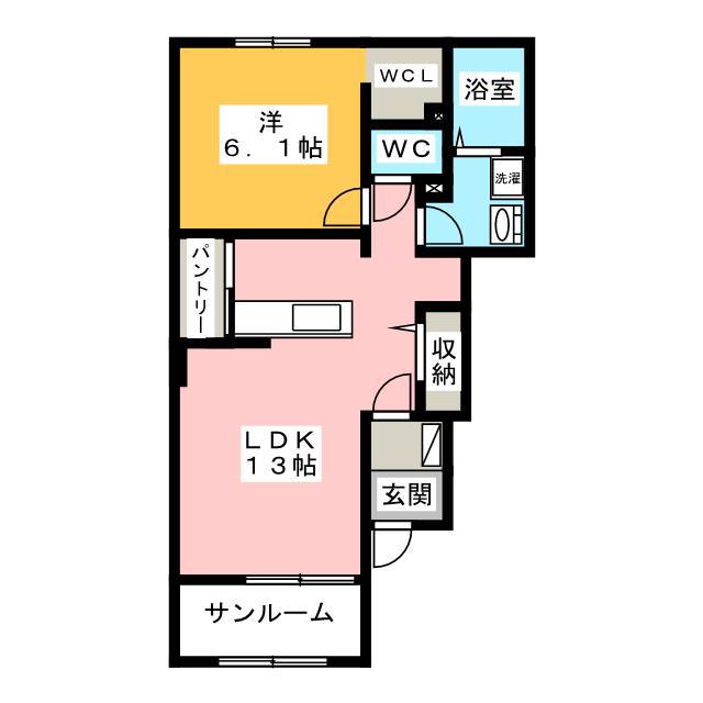 ファミリア(1LDK/1階)の間取り写真