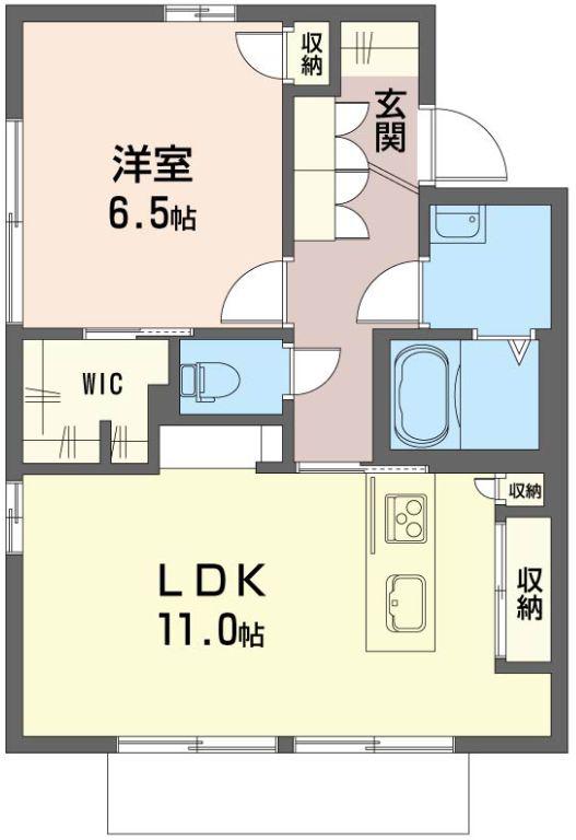 セフィラ船橋(1LDK/1階)の間取り写真