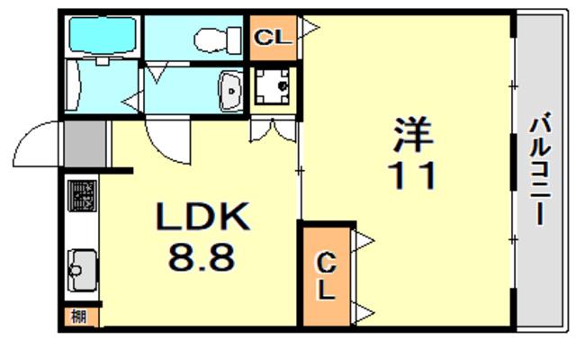 田中マンション(1LDK/2階)の間取り写真