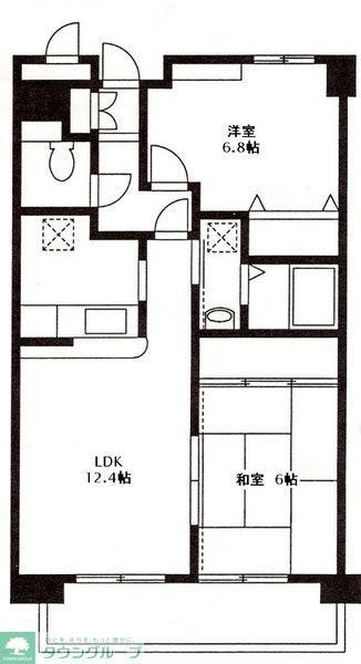 エスポワールパレス(2LDK/1階)の間取り写真