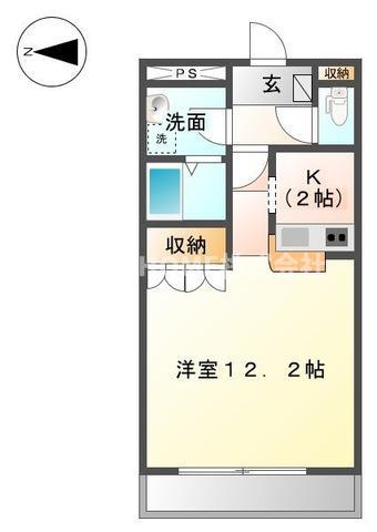 ロワール(1K/1階)の間取り写真