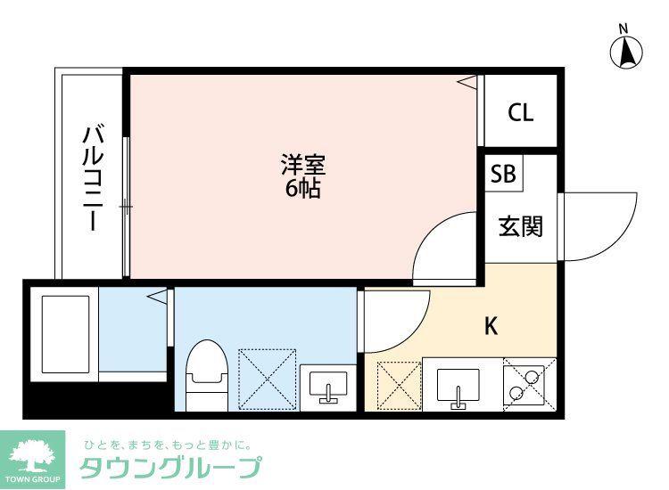 THE HOUSE 船橋前原(1K/1階)の間取り写真