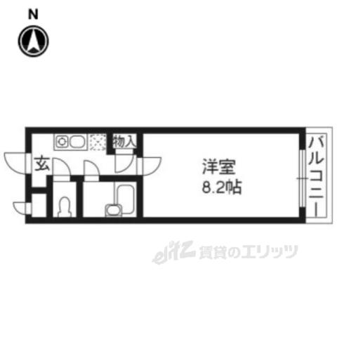 カントリーベア(1K/1階)の間取り写真