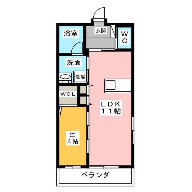 アズール(1LDK/1階)の間取り写真