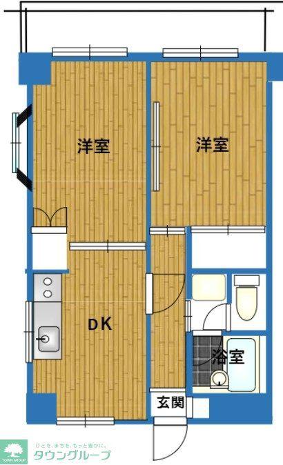 ロイヤル大和(2DK/6階)の間取り写真